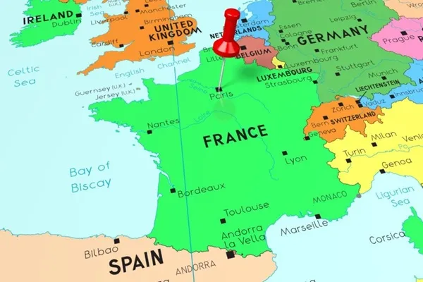 Mappa della Francia con le città più grandi